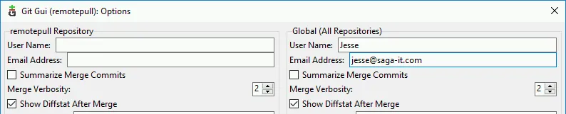 Configuration dialog