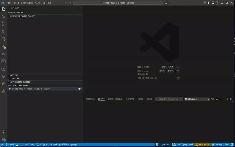 MirthSync VS Code extension syncing channels and code templates with a Mirth Connect server
